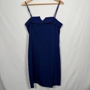 Sally USA Navy Blue Cocktail Dress with‎ Sweetheart Neckline. Size M Vintage